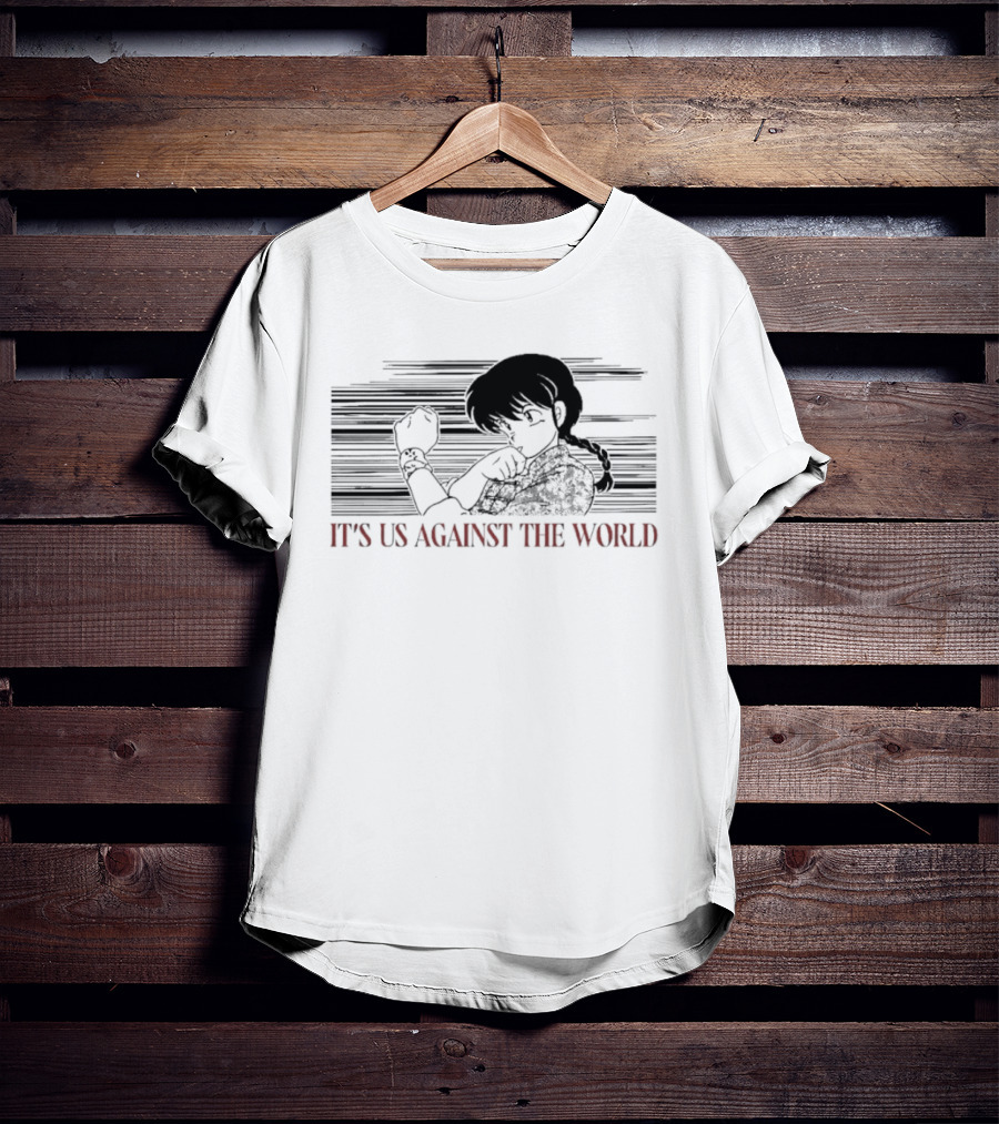 Ranma Saotome It's Us Against The World Anime Iconic Manga T-Shirt