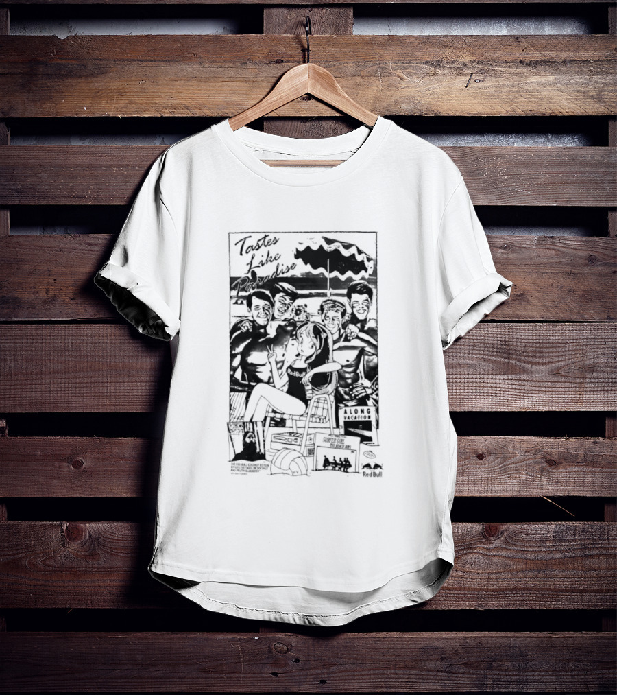 Tastes Like Paradise Vacation Surfer Girl The Beach Boys Red Bull T-Shirt