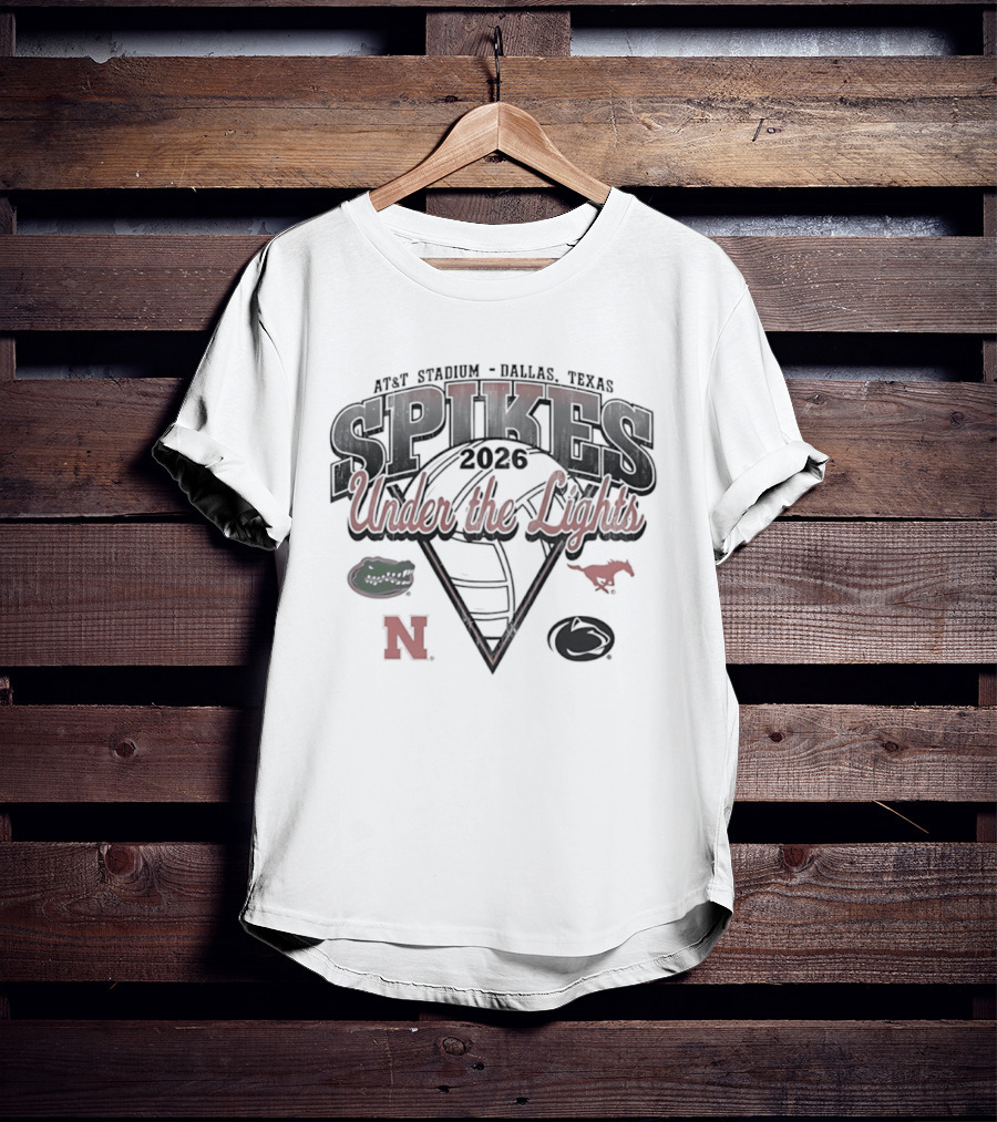 AT&T Stadium Spikes Under The Lights 2026 Dallas Texas Gators Huskers Mustangs Football Event T-Shirt