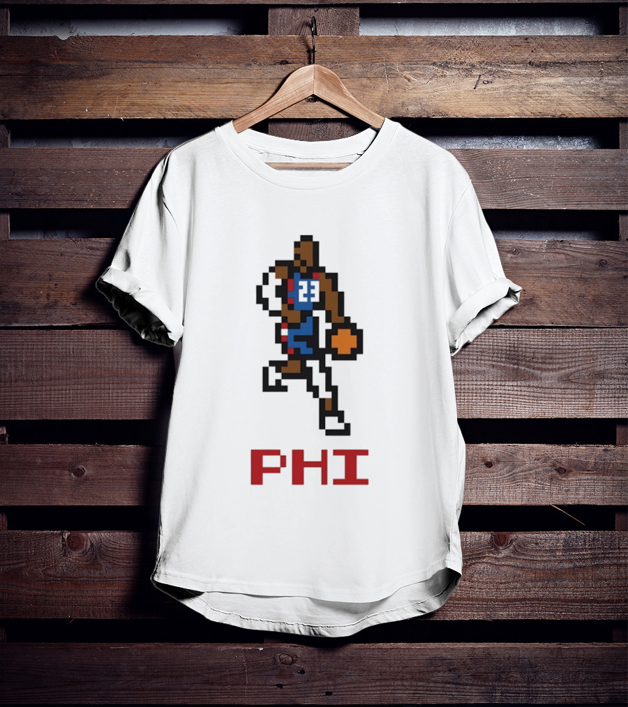 Le 8 Bit Baller PHI Basketball 23 T-Shirt