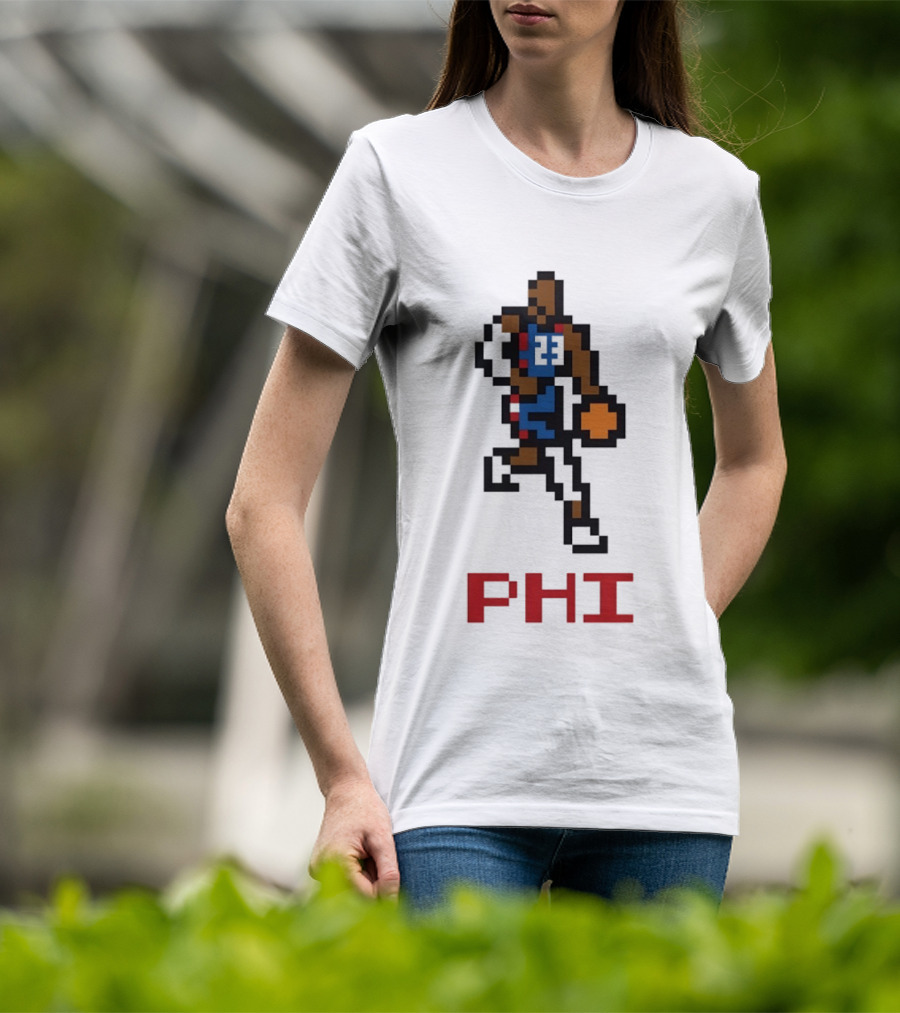 Le 8 Bit Baller PHI Basketball 23 T-Shirt