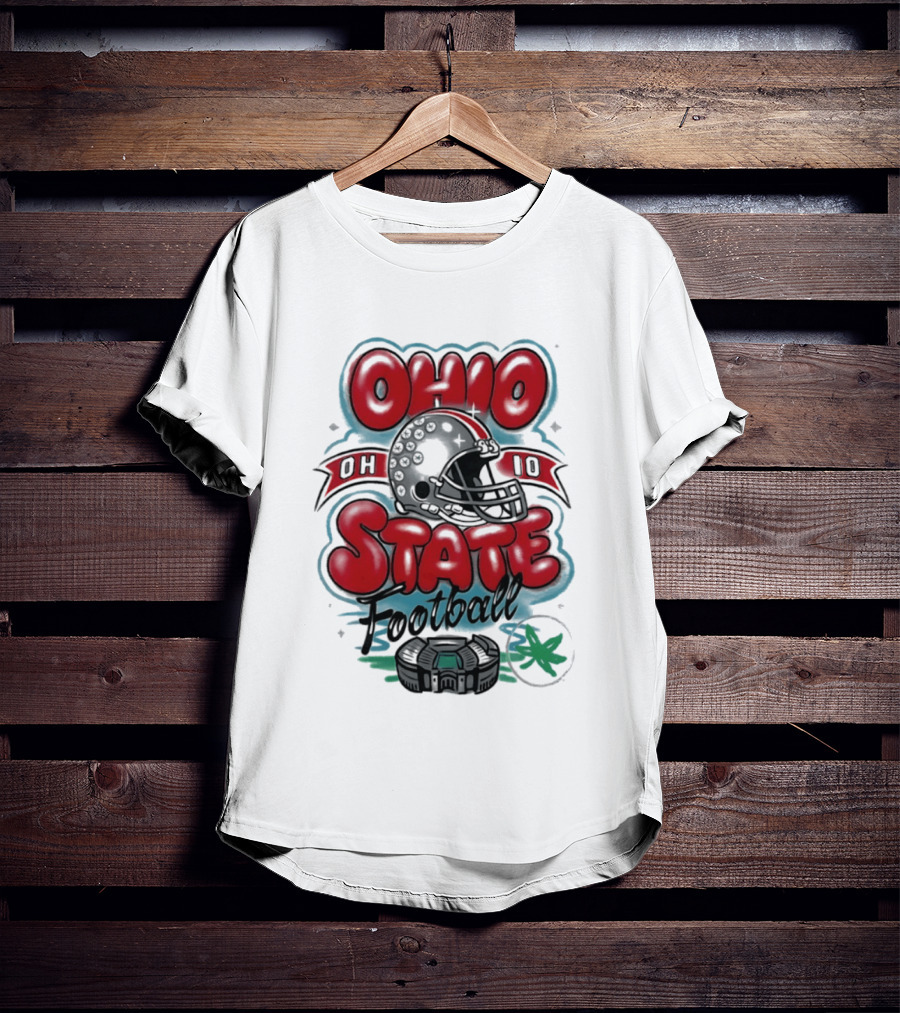 Ohio State Buckeyes Football 90s Bootleg Airbrush Helmet Stadium T-Shirt