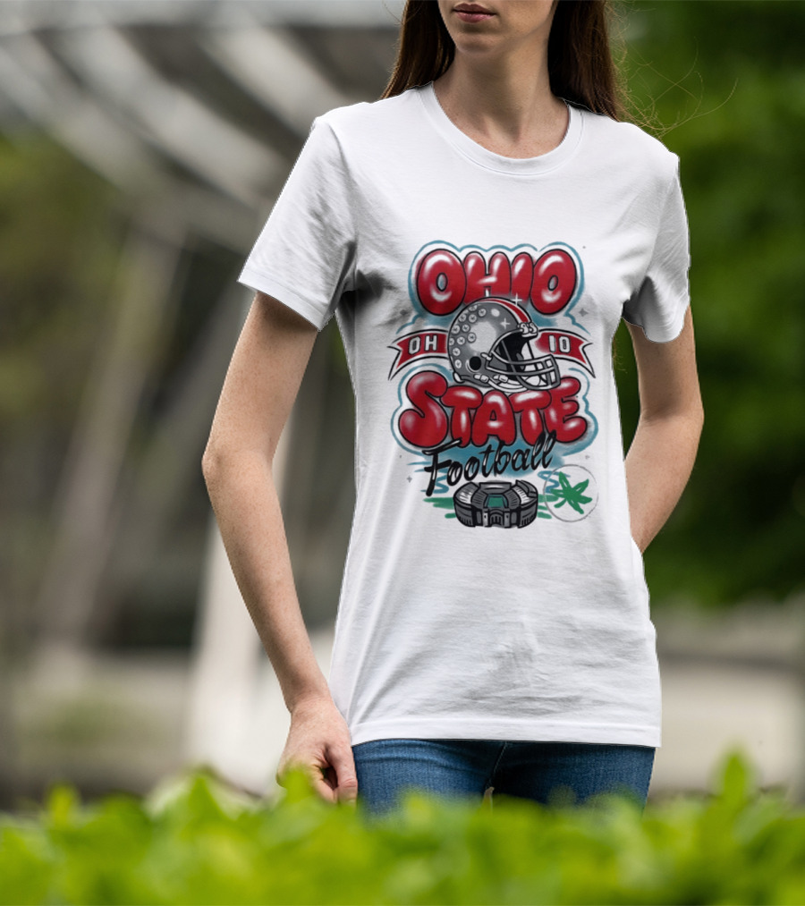Ohio State Buckeyes Football 90s Bootleg Airbrush Helmet Stadium T-Shirt