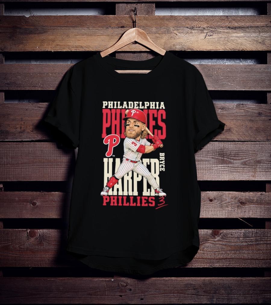 Philadelphia Phillies Bryce Harper 3 Caricature 2026 MLB Season T-Shirt
