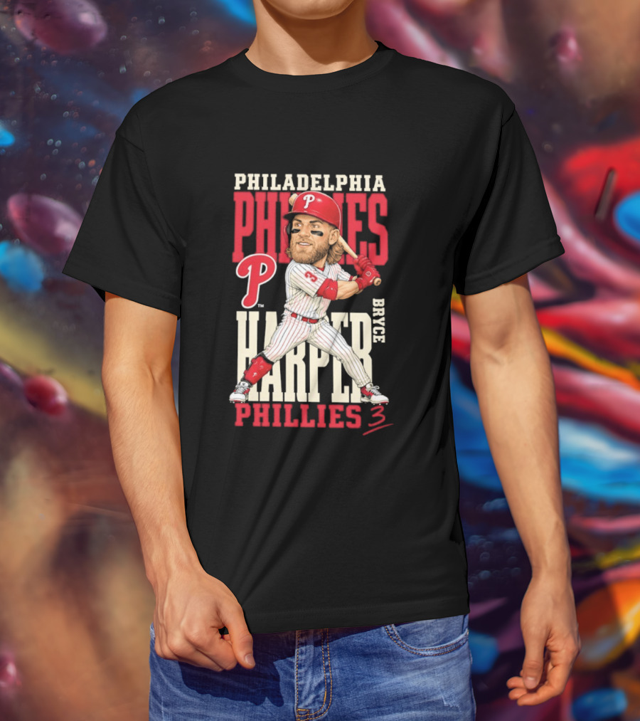 Philadelphia Phillies Bryce Harper 3 Caricature 2026 MLB Season T-Shirt