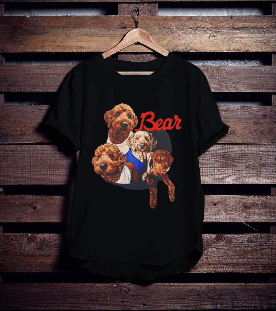 Chicago Bears Goldendoodle Four Dogs Bear T-Shirt