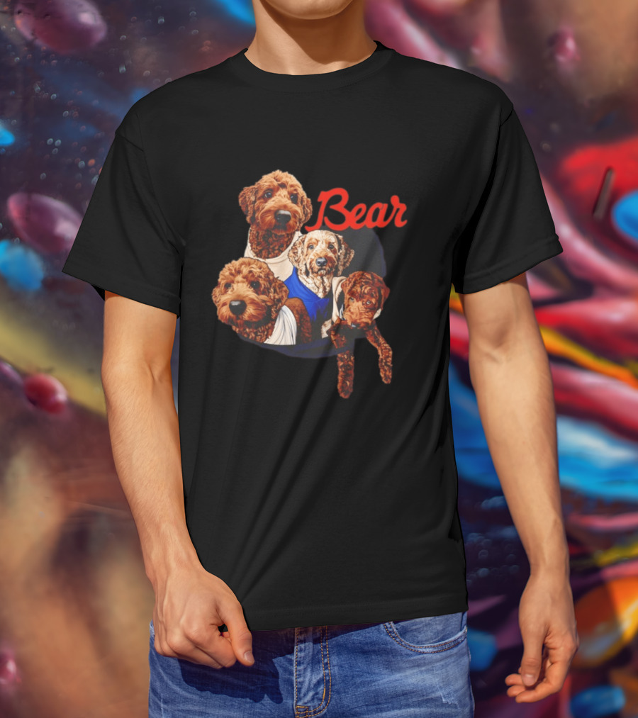Chicago Bears Goldendoodle Four Dogs Bear T-Shirt