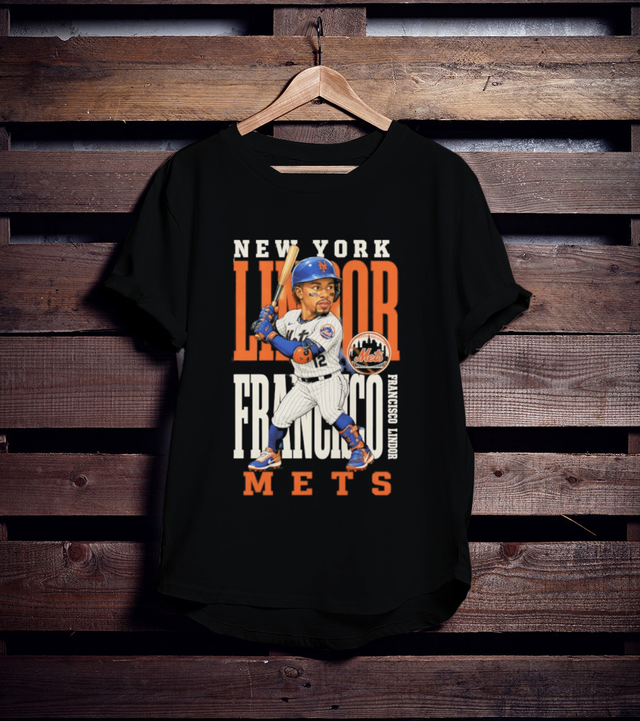 New York Lindor Francisco Mets 2026 Baseball Caricature T-Shirt