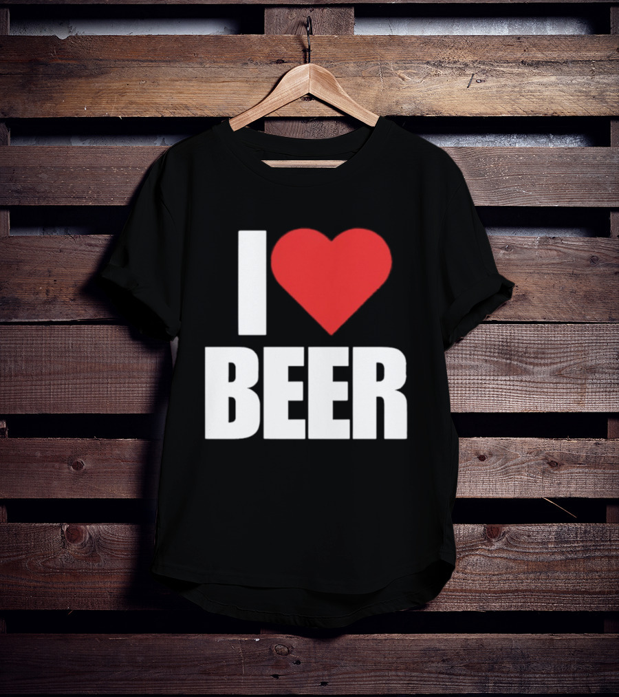 I Love Beer Bold Red Heart T-Shirt