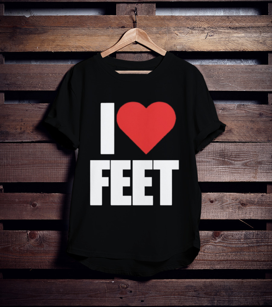 I Heart Feet Bold Red Heart Fun T-Shirt