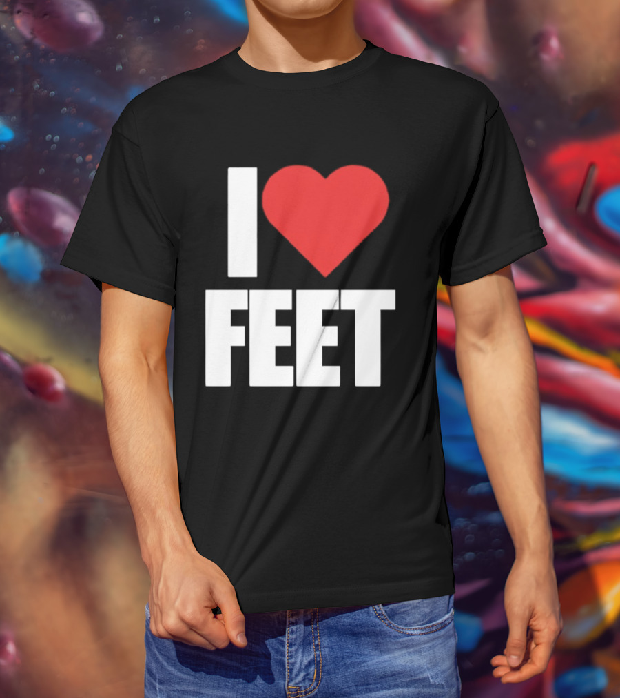 I Heart Feet Bold Red Heart Fun T-Shirt