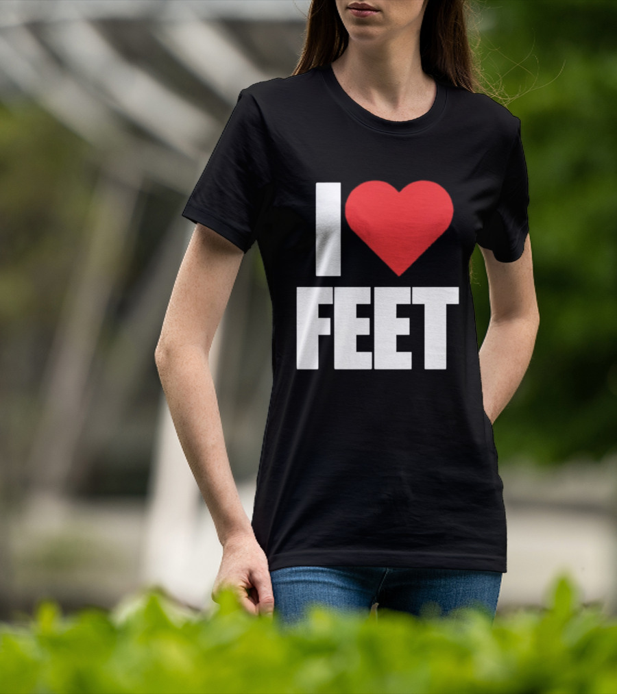 I Heart Feet Bold Red Heart Fun T-Shirt