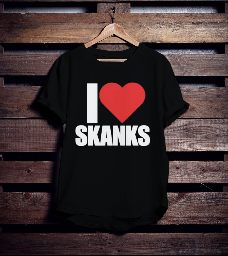 I Heart Skanks Red Love Symbol Humor T-Shirt