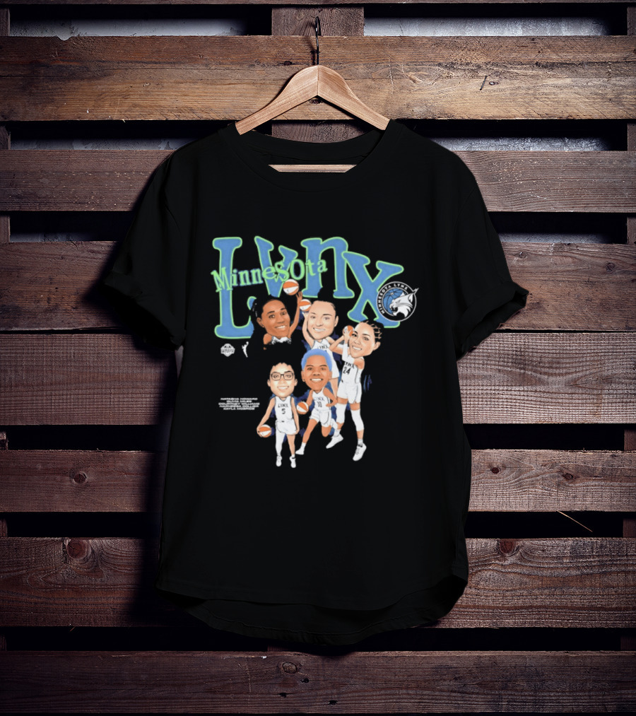 Minnesota Lynx WNBA Player Roster Caricature T-Shirt