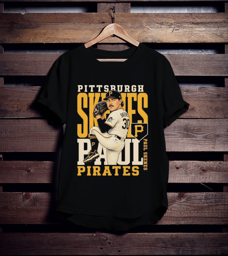 Pittsburgh Pirates Paul Skenes 34 Baseball Player Caricature 2026 Season T-Shirt