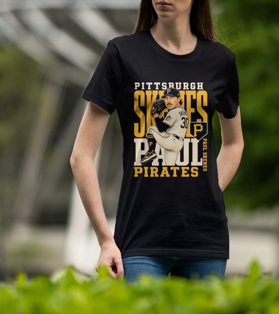 Pittsburgh Pirates Paul Skenes 34 Baseball Player Caricature 2026 Season T-Shirt