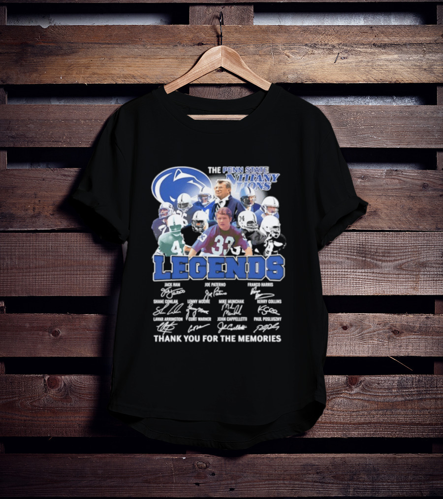 Penn State Nittany Lions Legends Thank You For The Memories Signatures T-Shirt