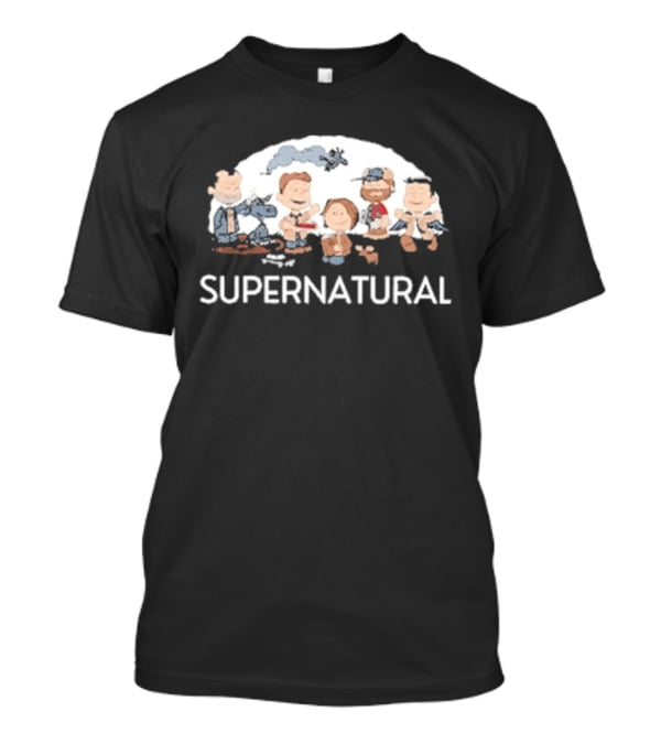 Supernatural Peanuts Cartoon Crossover Characters Collection T-Shirt