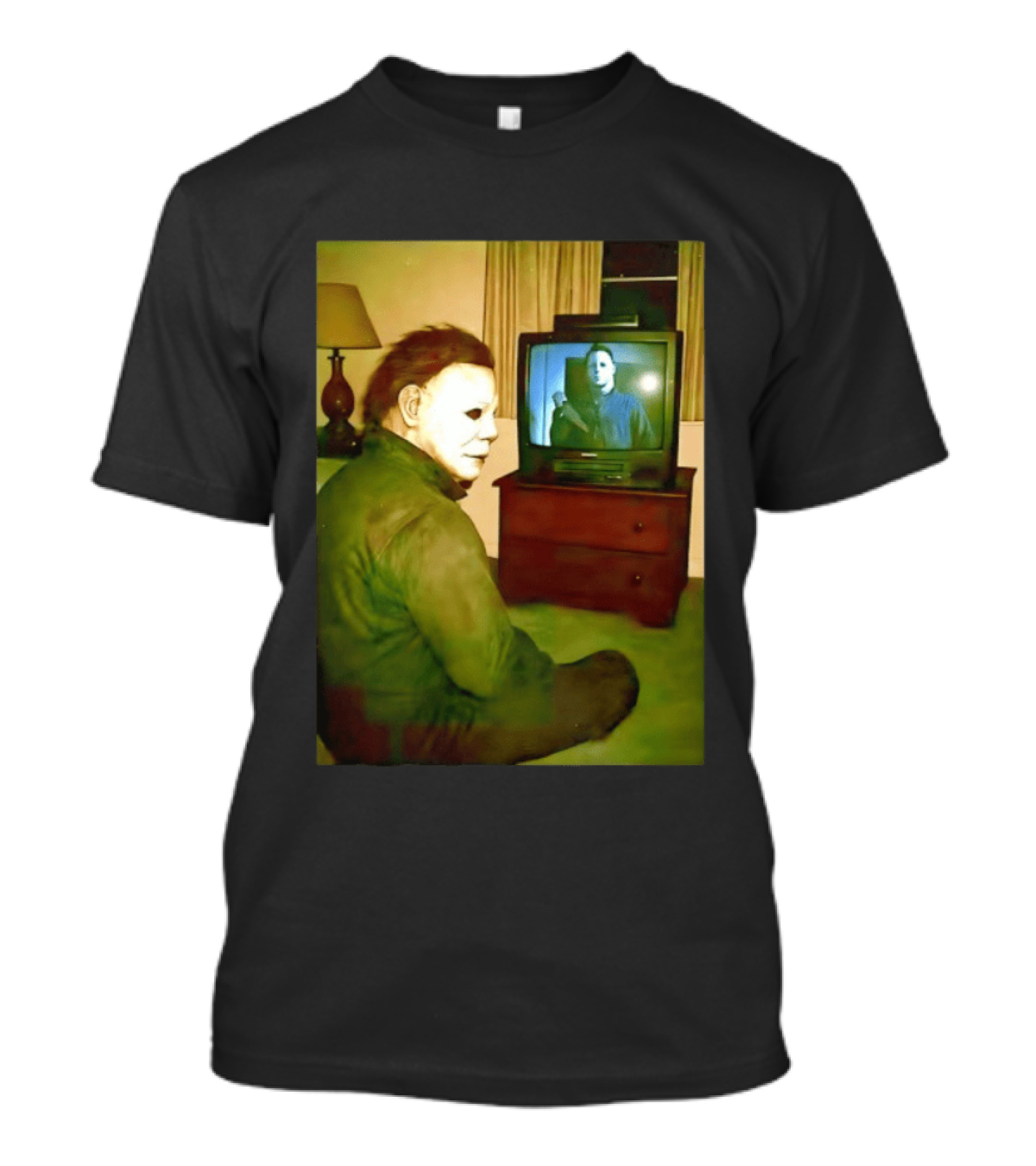 Michael Myers Ing Himself On TV Halloween Scene T-Shirt