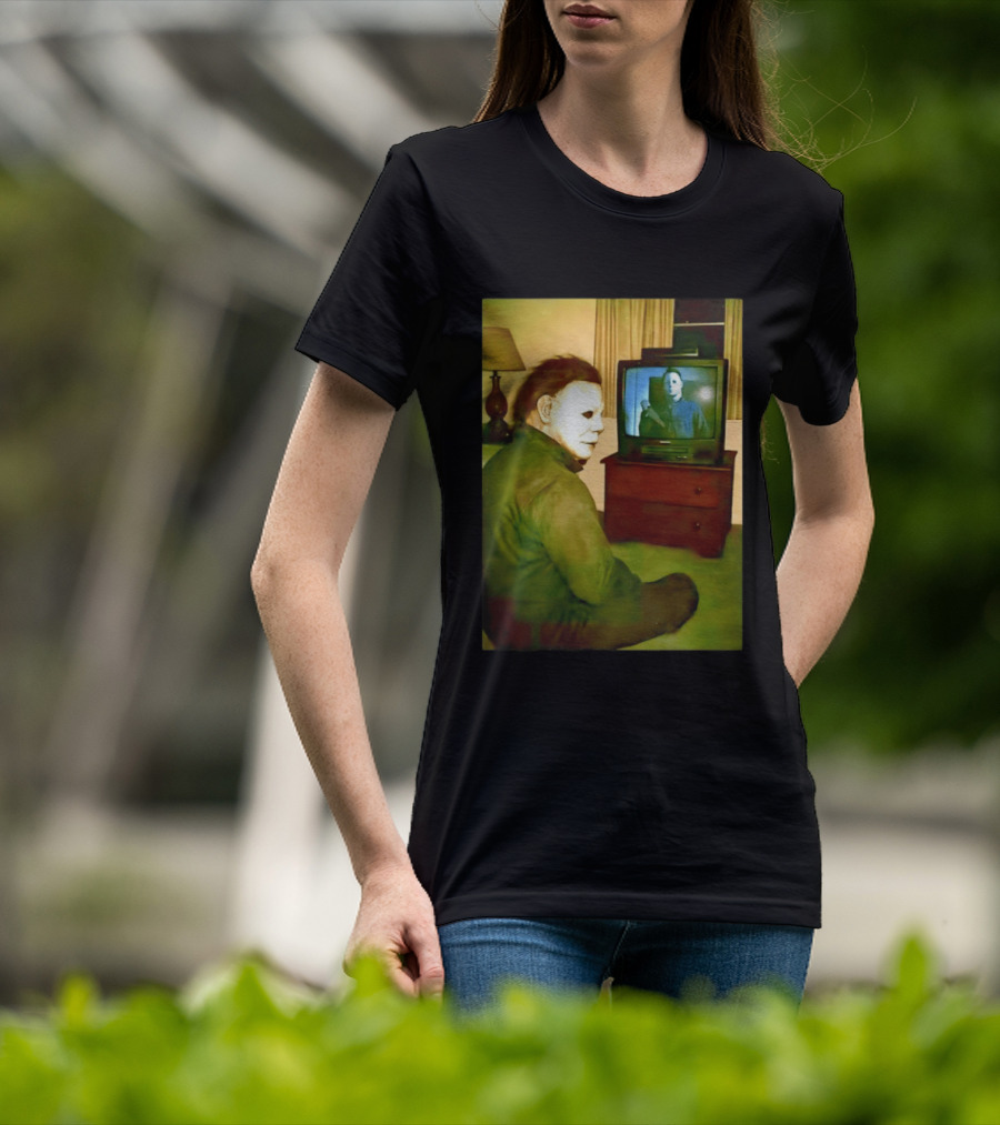 Michael Myers Ing Himself On TV Halloween Scene T-Shirt
