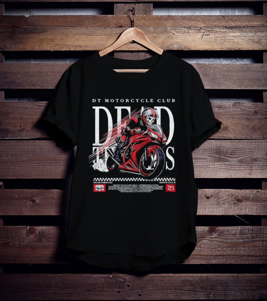 DT Motorcycle Club Dead Threads Moto Club Skeleton Rider 21 T-Shirt