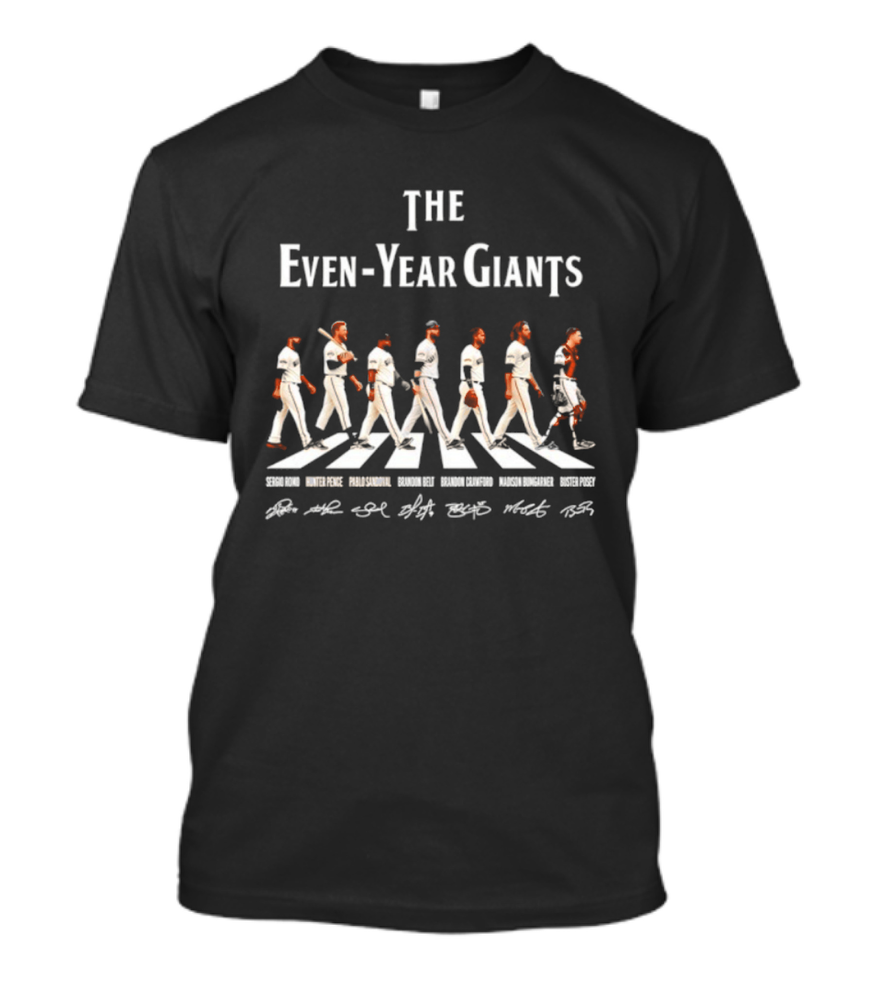 The Even Year Giants San Francisco Giants Player Abbey Road Beatles T-Shirt