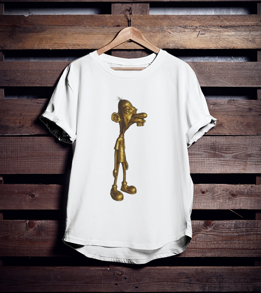 Neegy Meme Cartoon Golden Character Statue T-Shirt