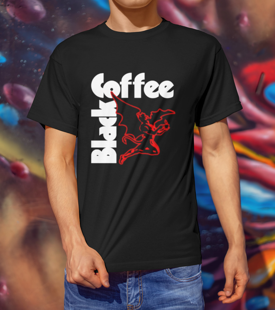 Black Coffee Devil Caffeine Drinking T-Shirt