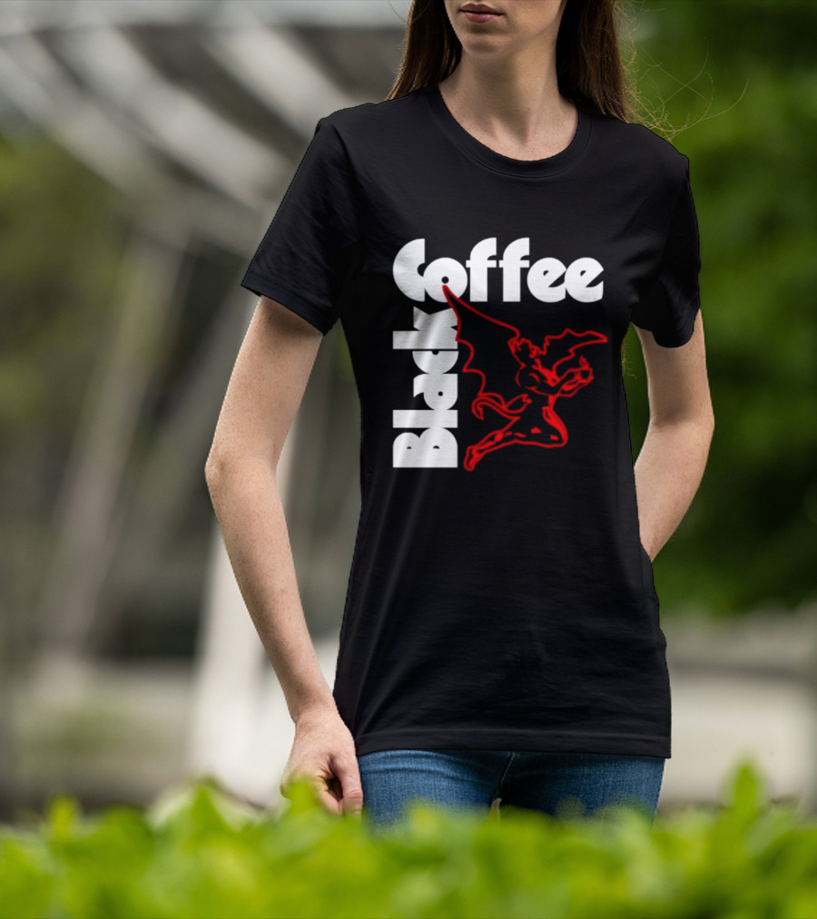 Black Coffee Devil Caffeine Drinking T-Shirt