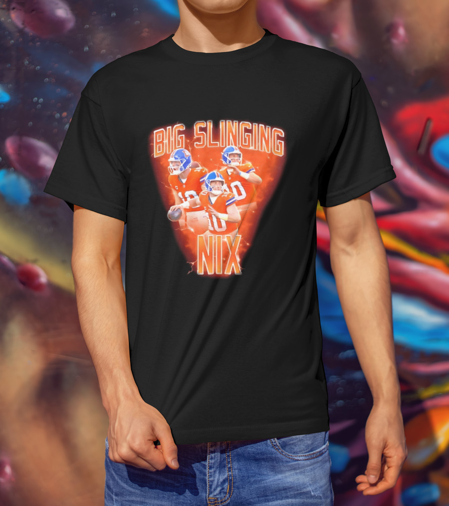 Denver Broncos Big Slinging Bo Nix Collage T-Shirt