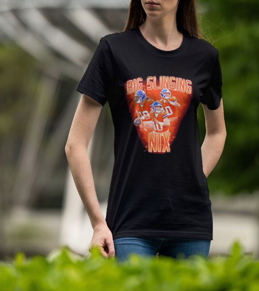 Denver Broncos Big Slinging Bo Nix Collage T-Shirt