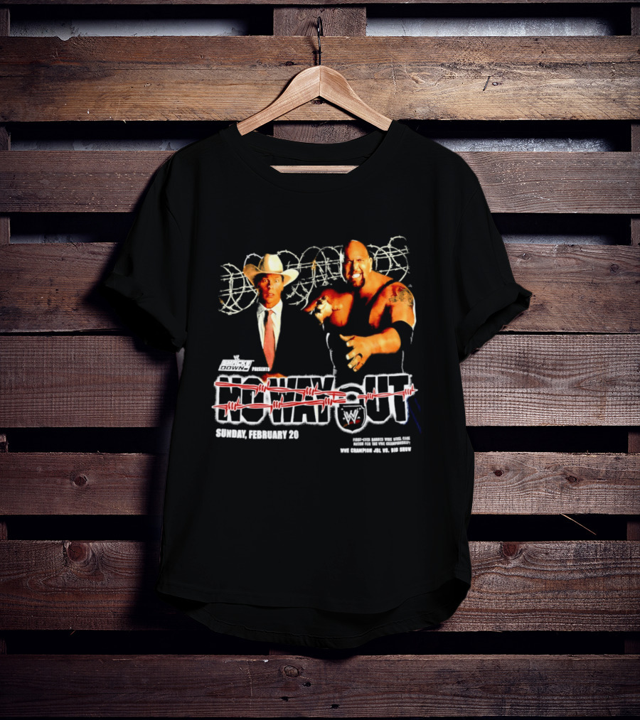 WWE No Way Out 2005 John Bradshaw Layfield Vs Big Show February 20 SmackDown Barbed Wire Match T-Shirt