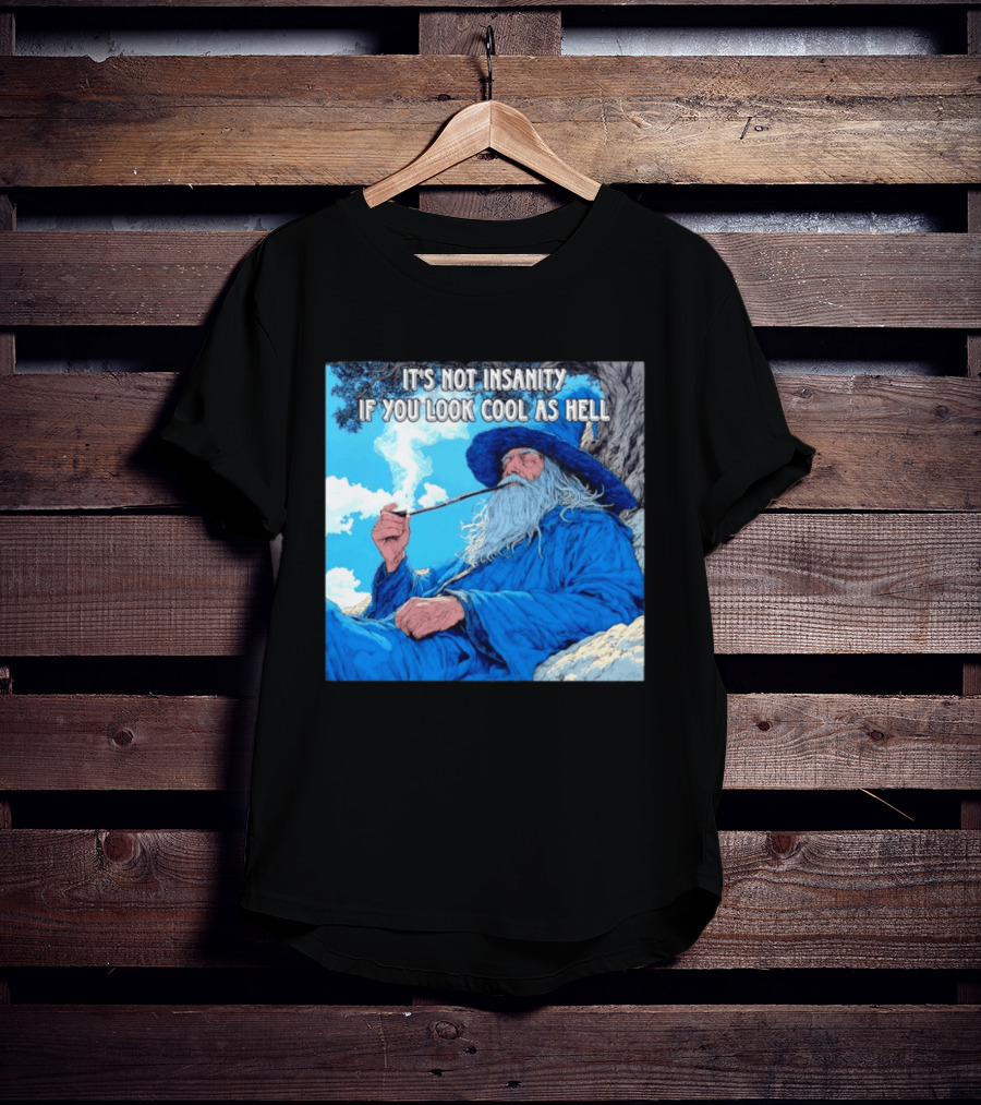 It's Not Insanity If You Look Cool As Hell Wizard Smoking Pipe T-Shirt