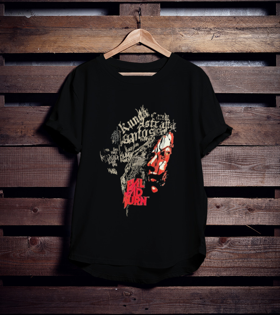 Kunda Astaroth Manto Satta Evil Dead Burn Face Typographic T-Shirt