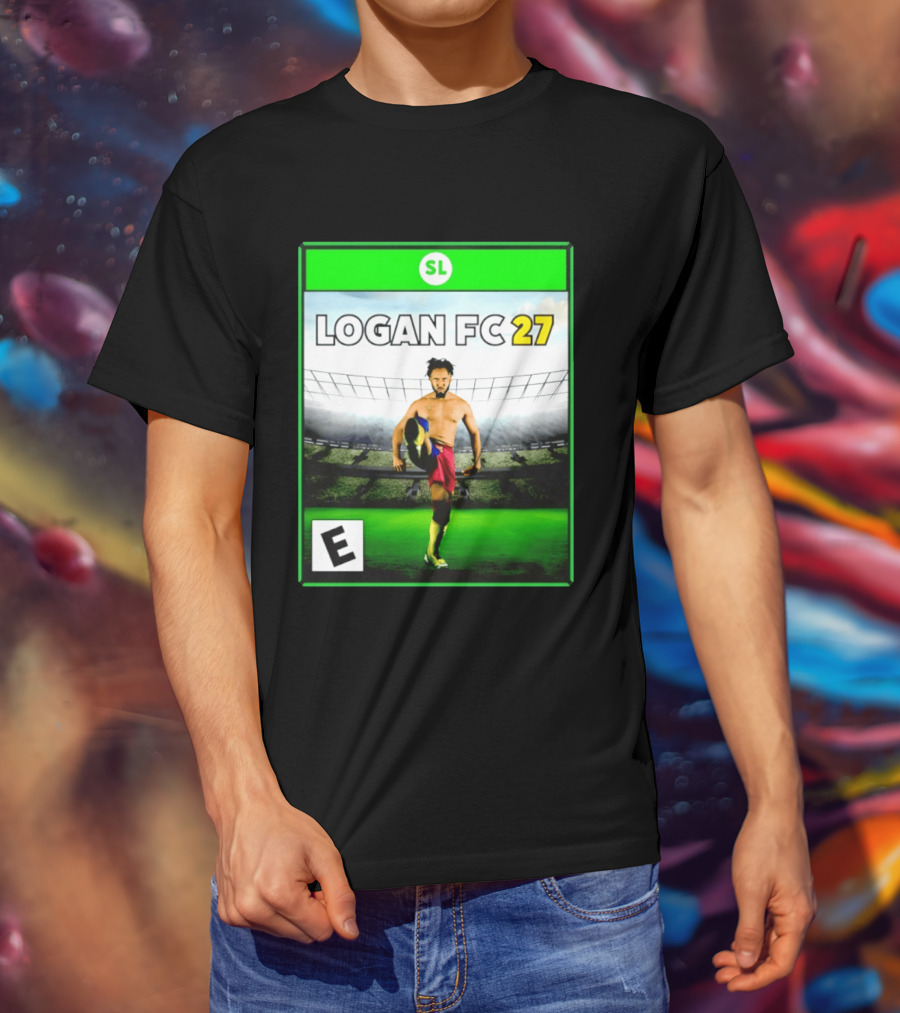 LOGAN FC 27 Soccer Game Box Art With Player In Stadium T-Shirt