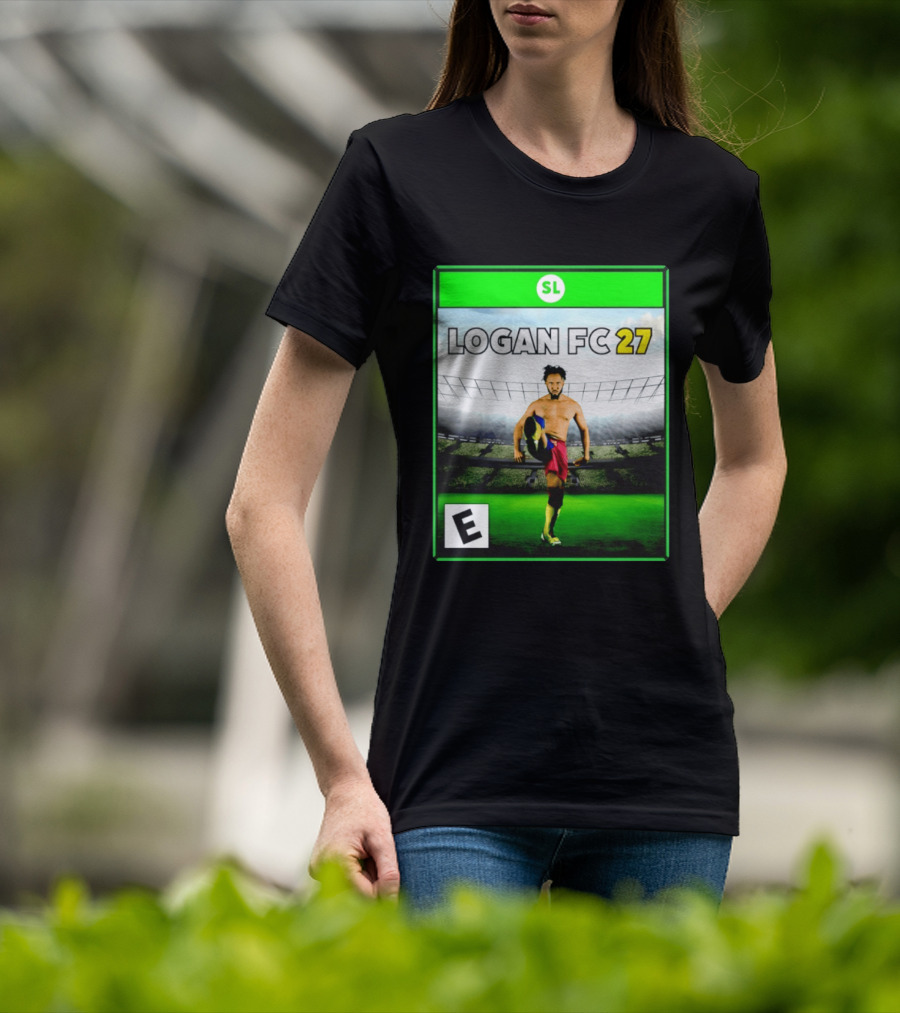 LOGAN FC 27 Soccer Game Box Art With Player In Stadium T-Shirt