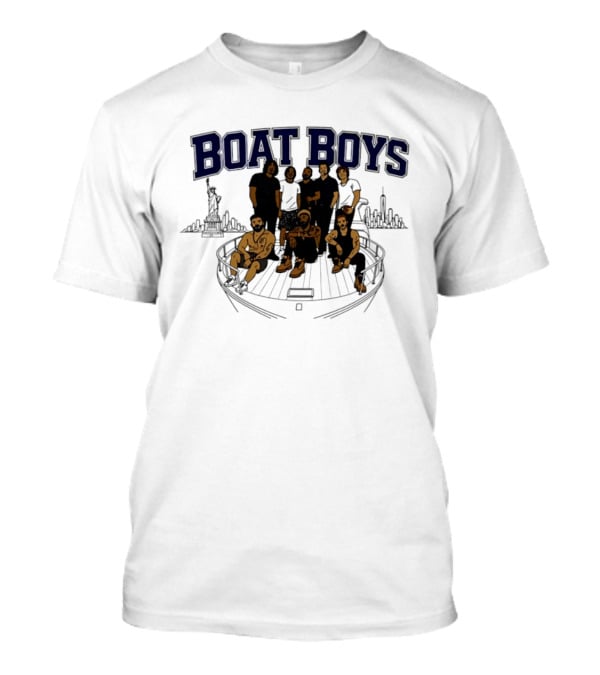 Boat Boys New York City Skyline Statue Of Liberty Group Giants T-Shirt