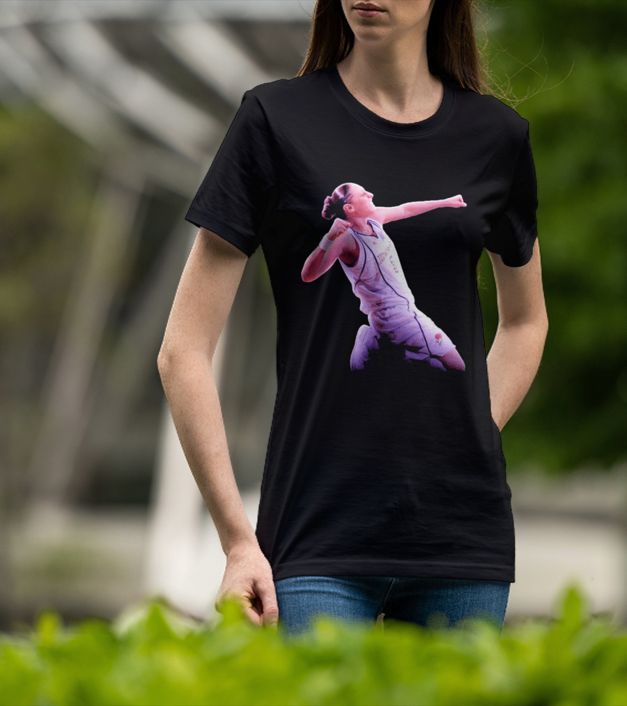 Taurasi Number 5 White Jersey Phoenix Mercury Victory Pose T-Shirt