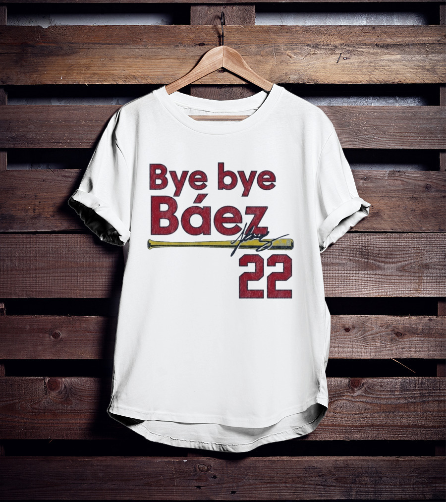Bye Bye Báez St. Louis Cardinals MLB 2026 Number 22 Baseball Bat Signature T-Shirt