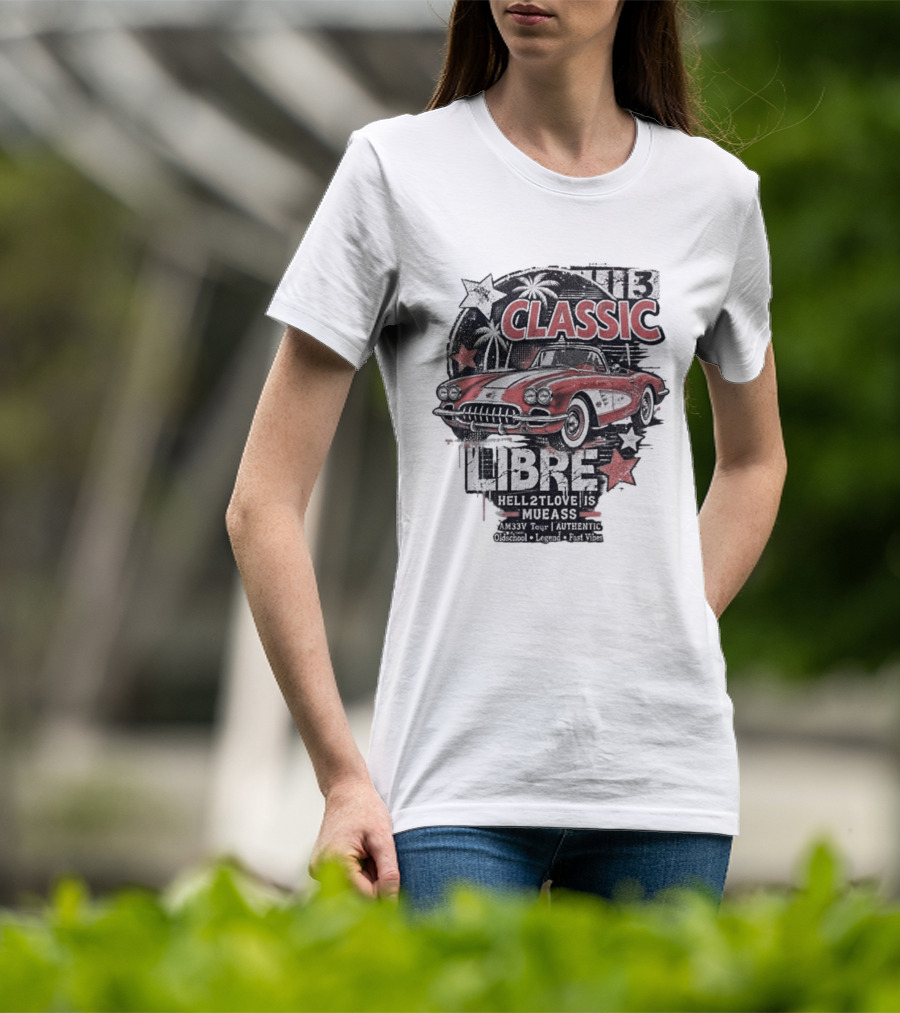 Classic Muscle Car Palm Tree Libre Americana Oldschool Legend Fast Vibes T-Shirt