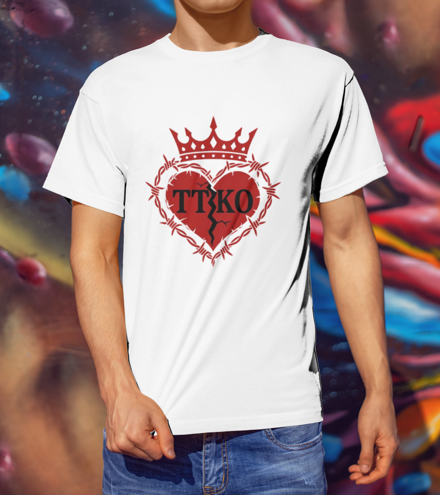 TTKO Broken Heart Crown Barbed Wire T-Shirt