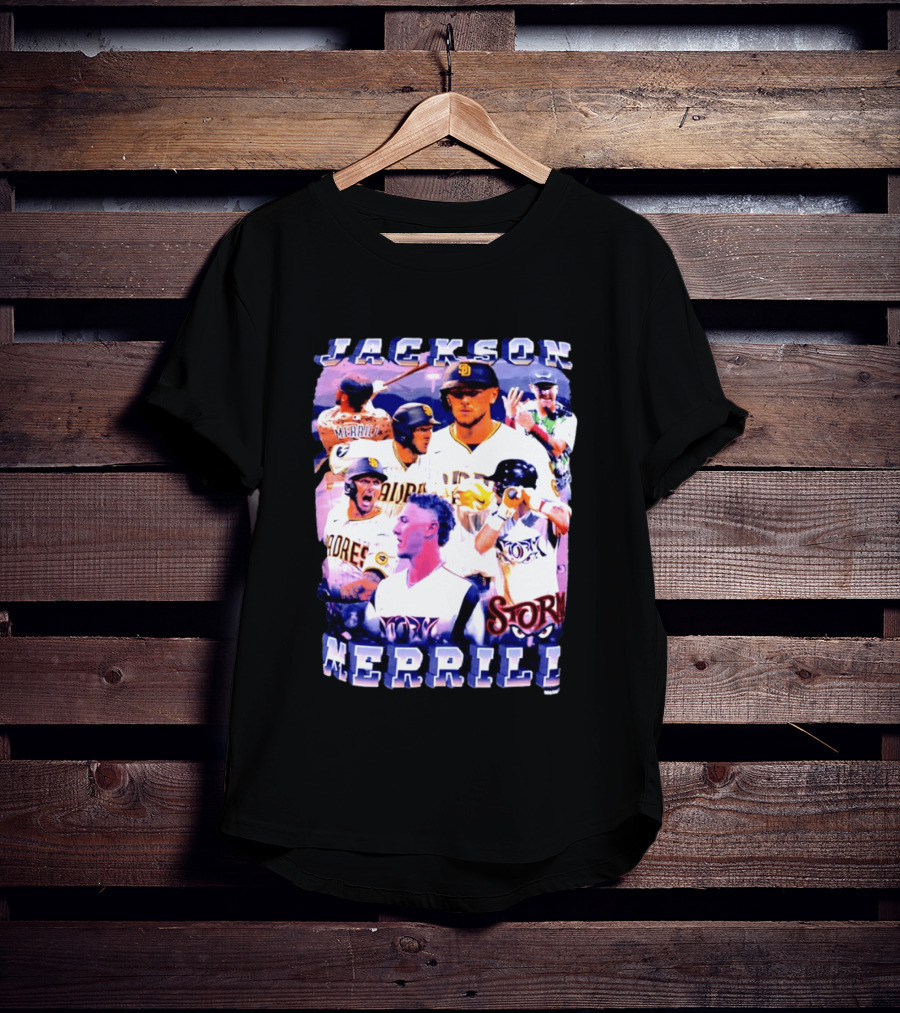 Jackson Merrill Padres Storm Baseball Collage San Diego T-Shirt