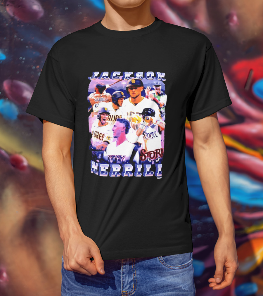 Jackson Merrill Padres Storm Baseball Collage San Diego T-Shirt