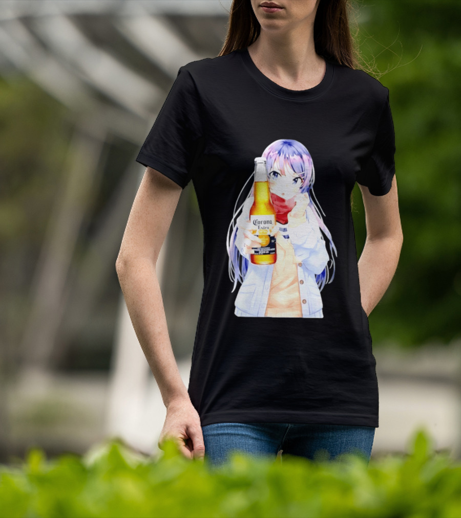 Mai Sakurajima Holding Corona Extra Rascal Does Not Dream Of Bunny Girl Senpai Anime T-Shirt