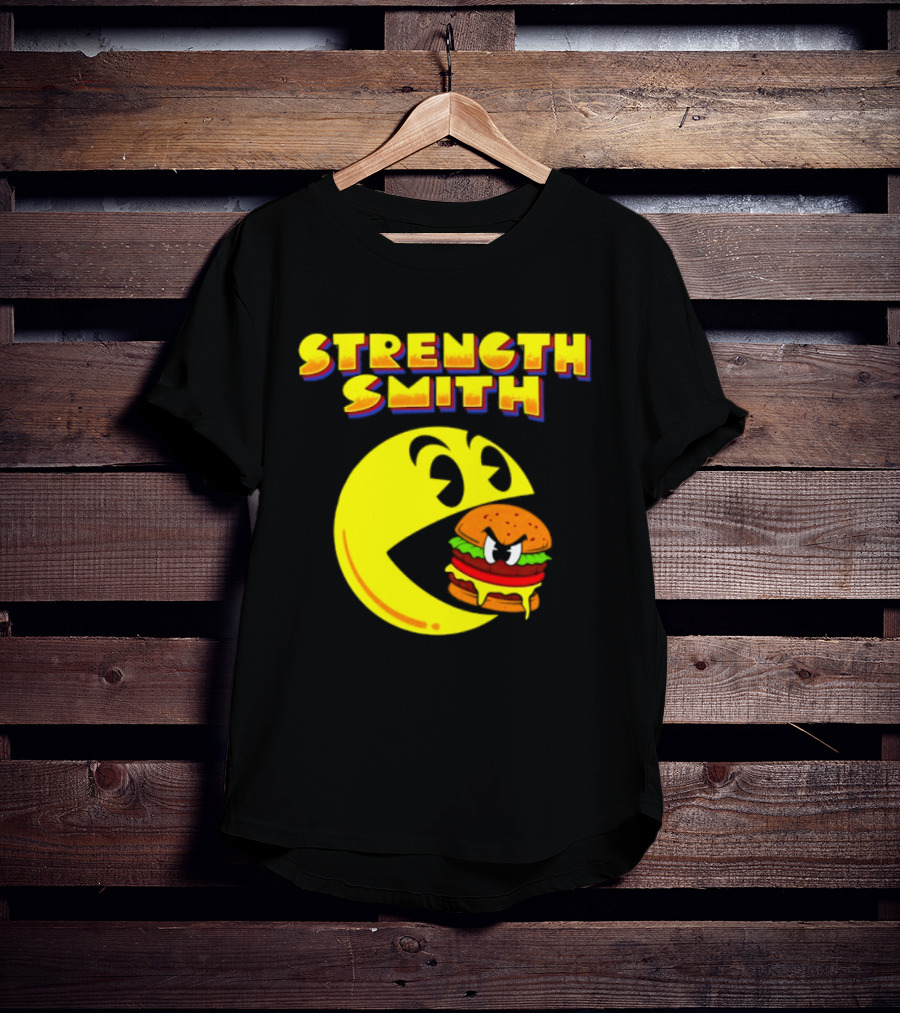 Strength Smith Pac Man Vs Burger Gaming Showdown T-Shirt