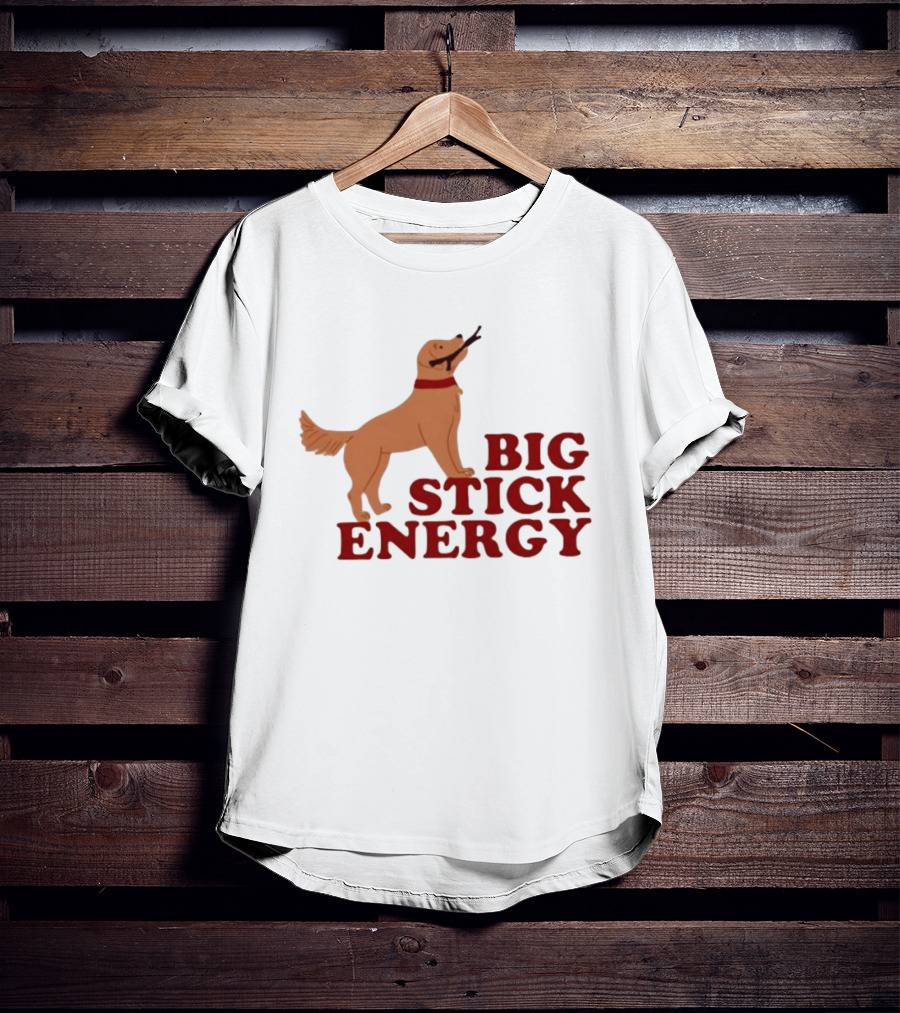 Big Stick Energy Golden Retriever Dog Lover Playful Pet T-Shirt