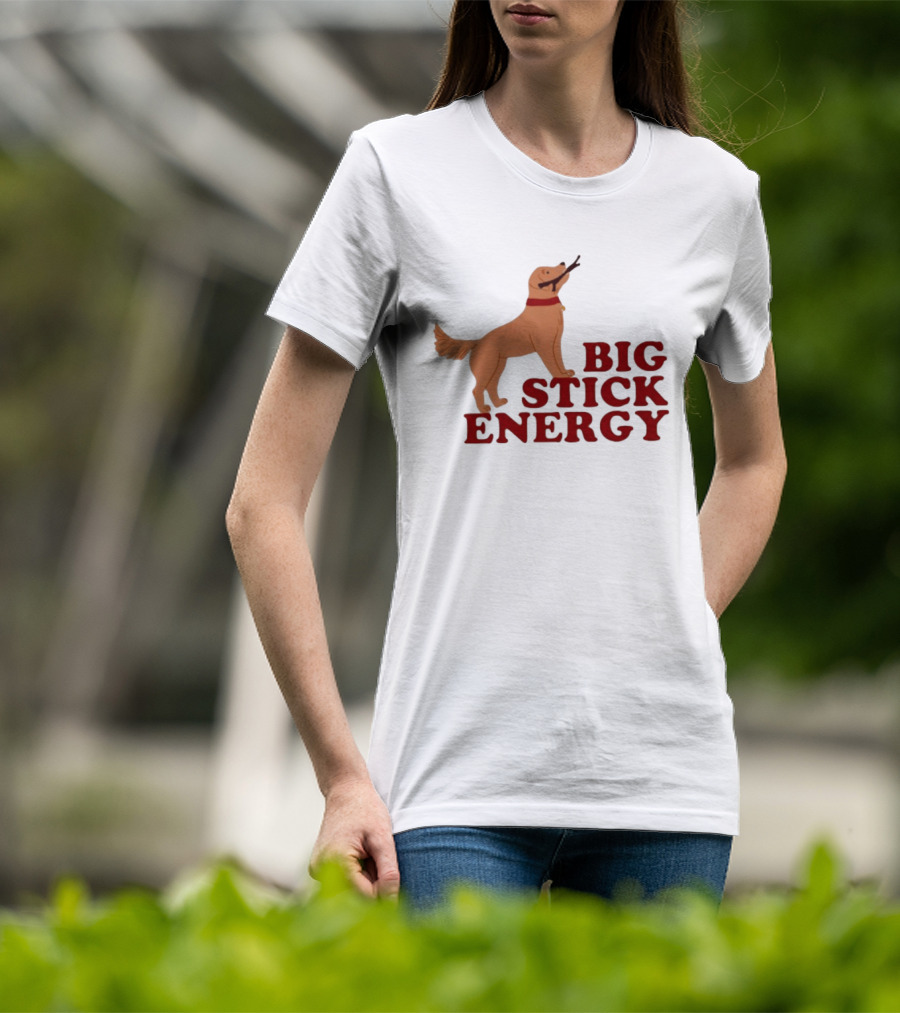 Big Stick Energy Golden Retriever Dog Lover Playful Pet T-Shirt