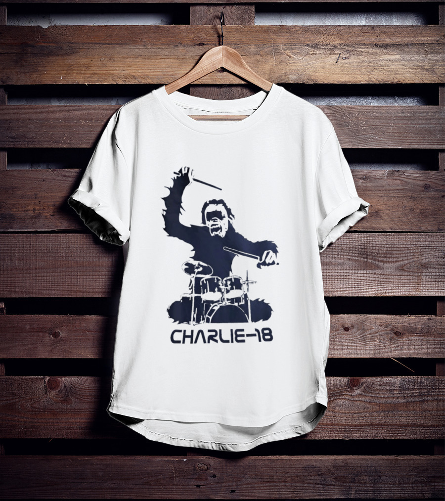 Charlie 18 Bigfoot Drumming T-Shirt
