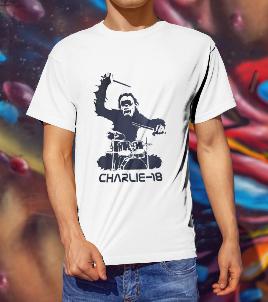 Charlie 18 Bigfoot Drumming T-Shirt