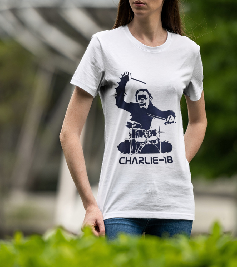 Charlie 18 Bigfoot Drumming T-Shirt